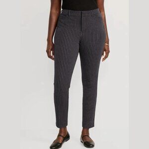 NWT Old Navy High-Rise Pixie Pants Charcoal Pinstripe Size 22 Work Plus Career